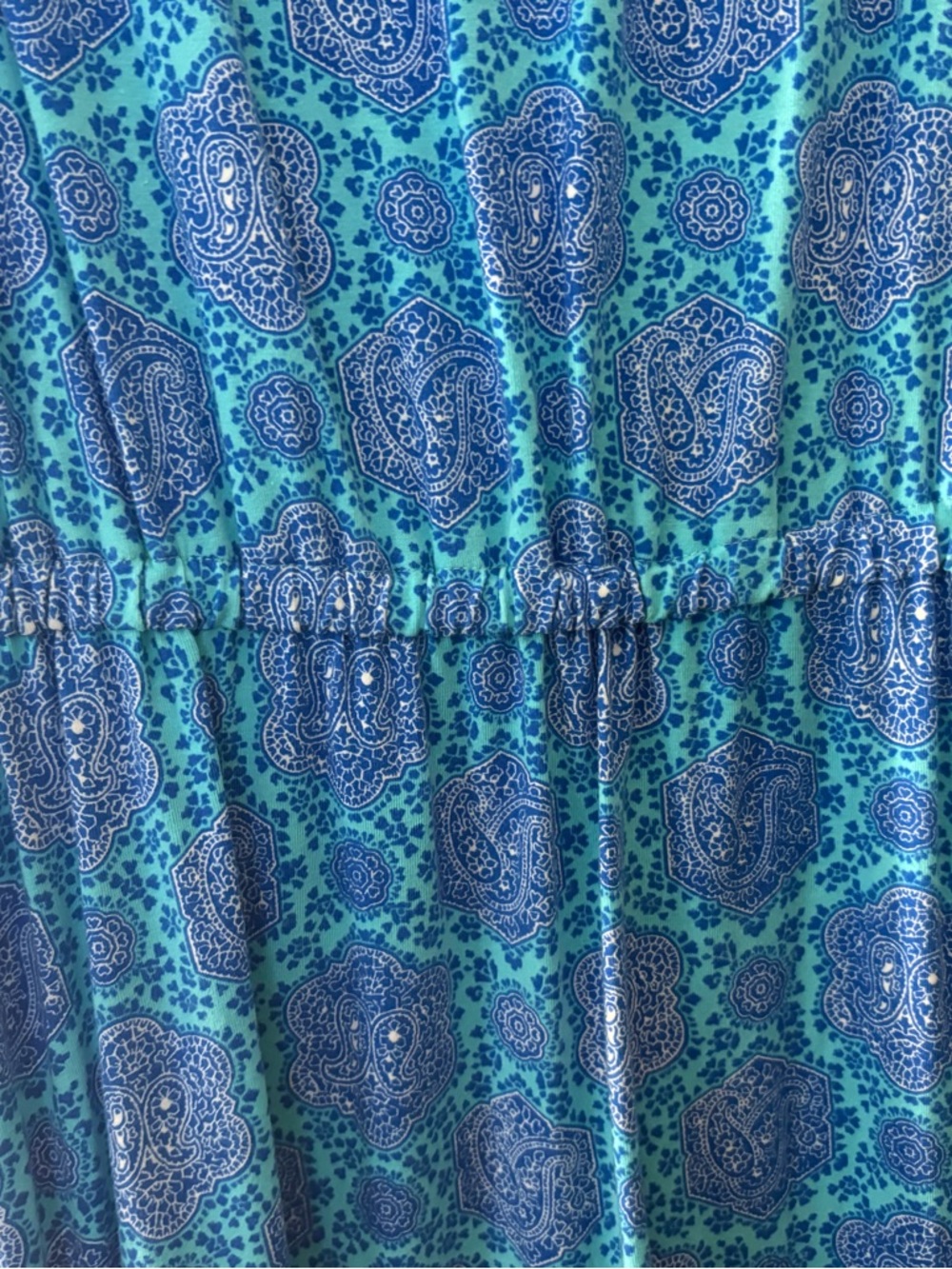 Talbots Blue Turquoise Printed Sleeveless Maxi Dress - Picture 3 of 5